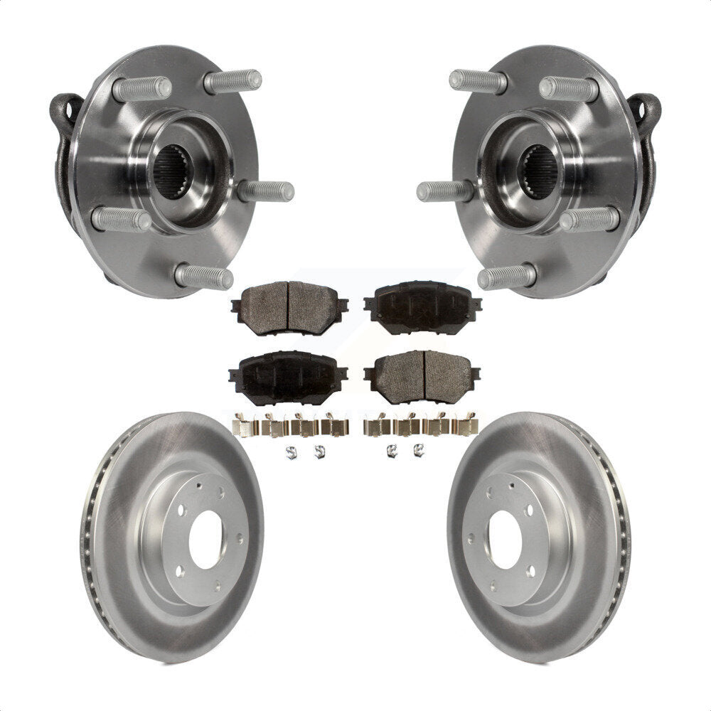 Front Hub Bearing Assembly With Coated Disc Brake Rotors And Semi-Metallic Pads Kit For Mazda 3 Sport Vehicles Manufactured In Mexico 2.5L KBB-103746 by Transit Auto