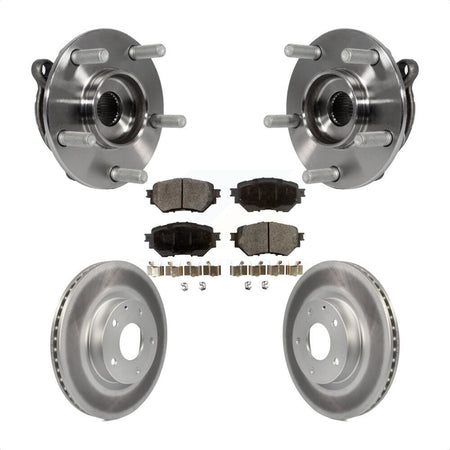 Front Hub Bearing Assembly With Coated Disc Brake Rotors And Semi-Metallic Pads Kit For Mazda 3 Sport Vehicles Manufactured In Mexico 2.5L KBB-103746 by Transit Auto