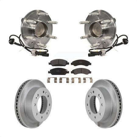Front Hub Bearing Assembly With Coated Disc Brake Rotors And Semi-Metallic Pads Kit For 2018-2019 Chevrolet Suburban RWD 8 Lug Wheels KBB-103896 by Transit Auto