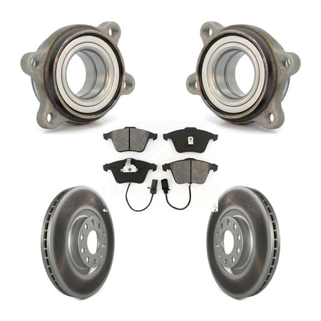Front Hub Bearing Assembly With Coated Disc Brake Rotors And Semi-Metallic Pads Kit For Audi A6 S6 321mm Diameter Rotor Single Piston Caliper KBB-103933 by Transit Auto