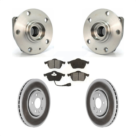 Front Hub Bearing Assembly With Coated Disc Brake Rotors And Semi-Metallic Pads Kit For 2006 Volkswagen Golf 1.8L KBB-104092 by Transit Auto