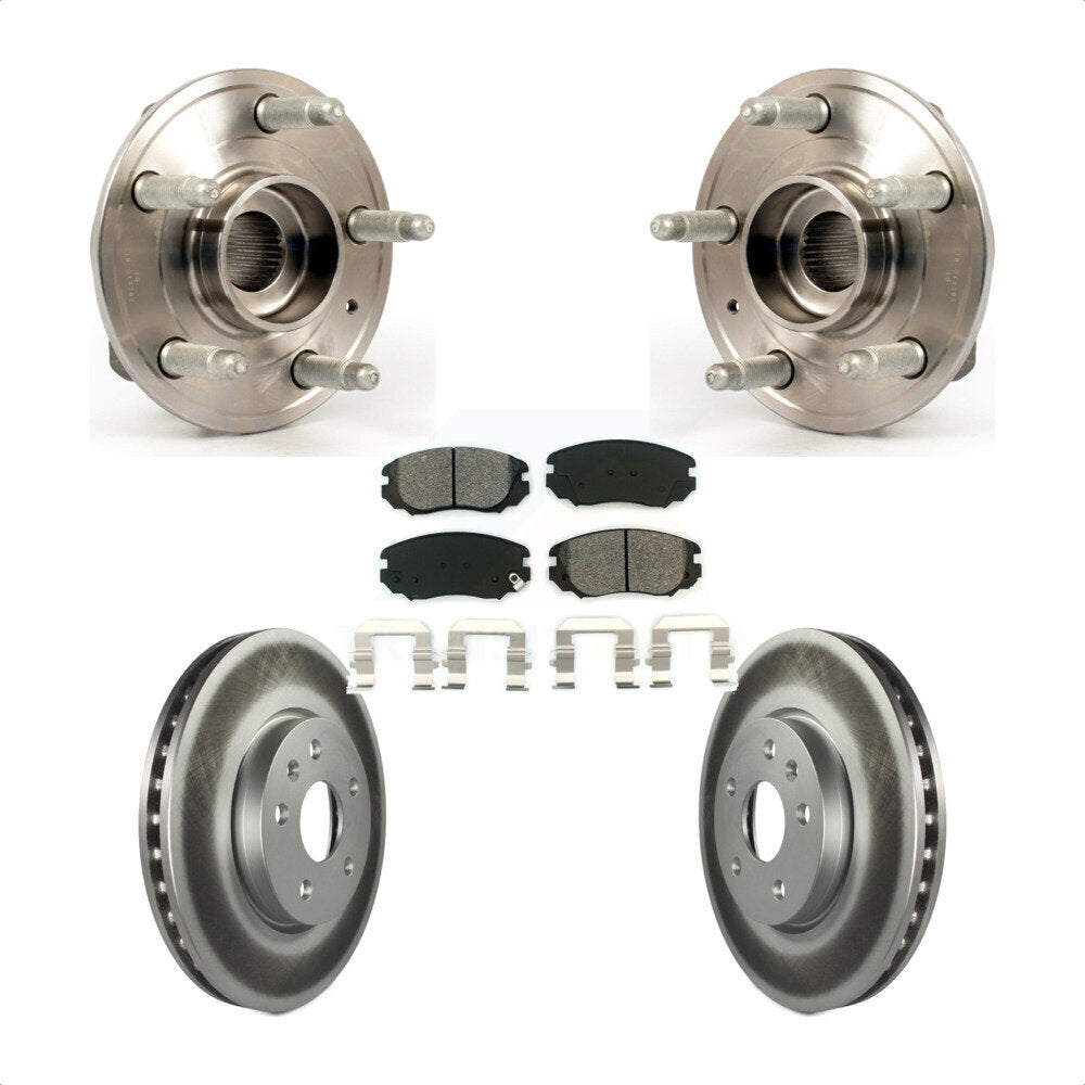 Front Hub Bearing Assembly With Coated Disc Brake Rotors And Semi-Metallic Pads Kit For 2018-2019 Chevrolet Impala KBB-104131 by Transit Auto