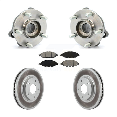 Front Hub Bearing Assembly With Coated Disc Brake Rotors And Semi-Metallic Pads Kit For 2016 Nissan Pathfinder From 11 15 KBB-104148 by Transit Auto