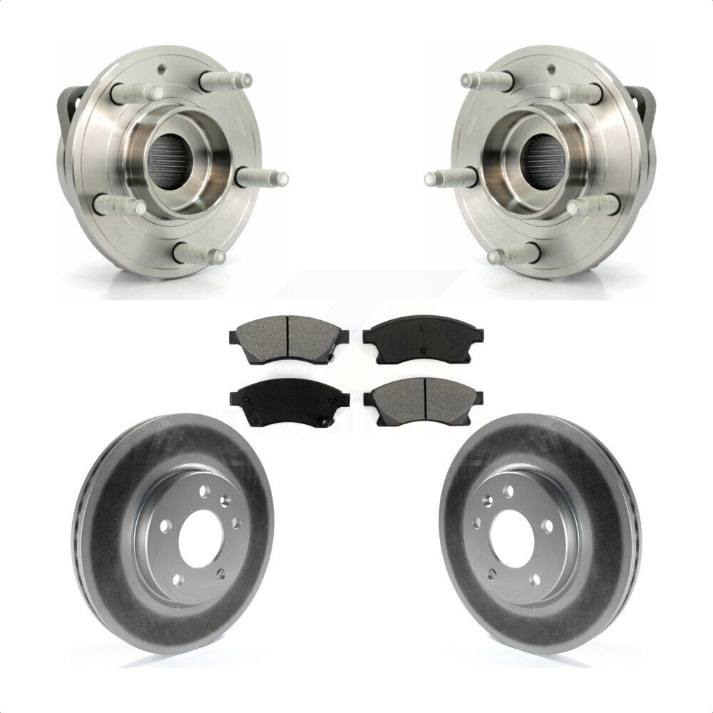 Front Hub Bearing Assembly With Coated Disc Brake Rotors And Semi-Metallic Pads Kit For Chevrolet Cruze Buick Verano Volt Orlando KBB-104180 by Transit Auto
