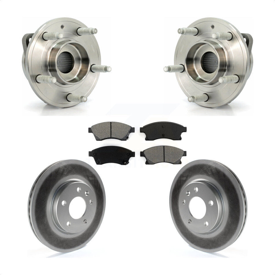 Front Hub Bearing Assembly With Coated Disc Brake Rotors And Semi-Metallic Pads Kit For Chevrolet Cruze Buick Verano Volt Orlando KBB-104180 by Transit Auto