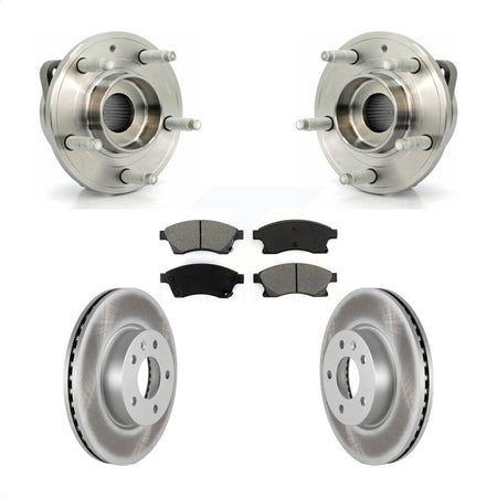 Front Hub Bearing Assembly With Coated Disc Brake Rotors And Semi-Metallic Pads Kit For Cadillac ATS 300mm Diameter Rotor KBB-104181 by Transit Auto