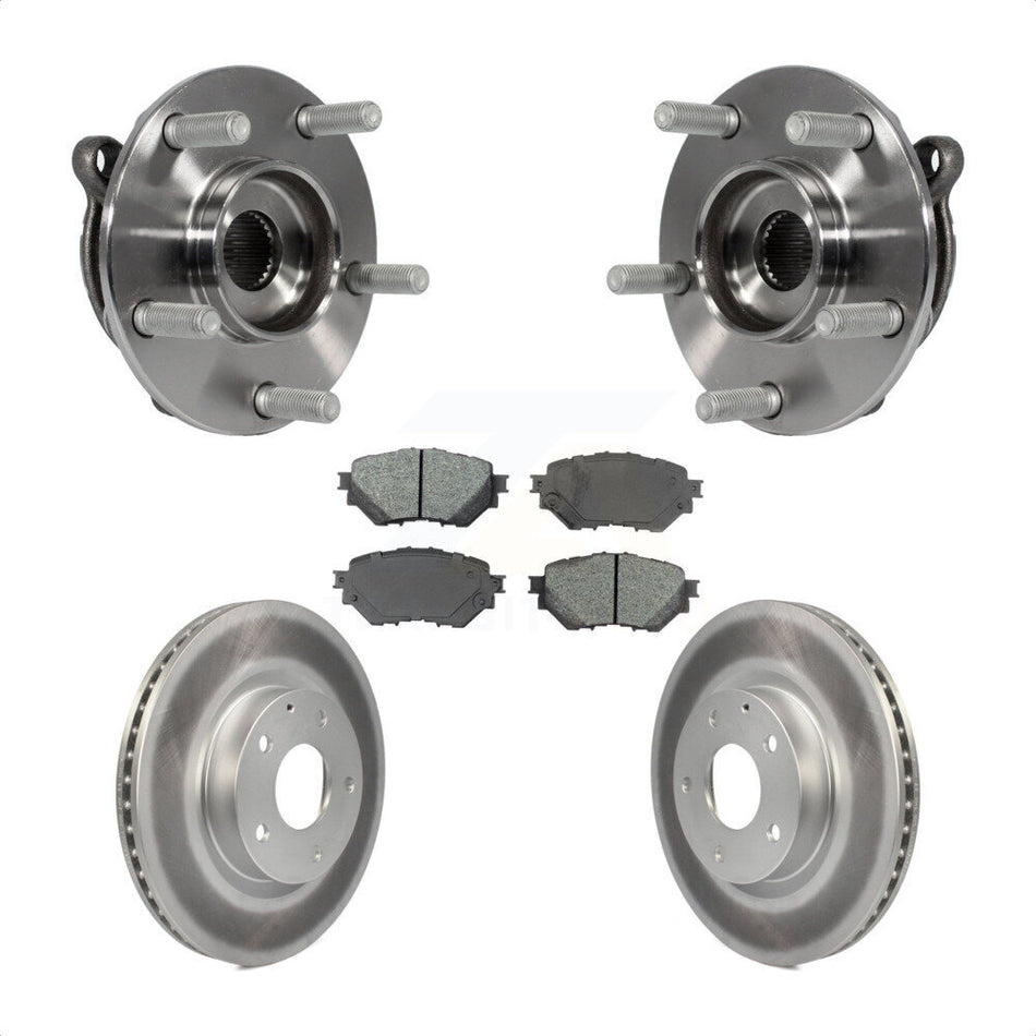Front Hub Bearing Assembly With Coated Disc Brake Rotors And Semi-Metallic Pads Kit For Mazda 3 Sport Vehicles Manufactured In Mexico 2.5L KBB-104227 by Transit Auto