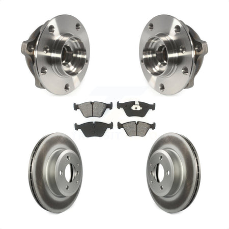 Front Hub Bearing Assembly With Coated Disc Brake Rotors And Semi-Metallic Pads Kit For 2010 BMW X3 KBB-104248 by Transit Auto