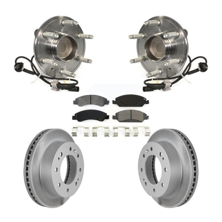 Front Hub Bearing Assembly With Coated Disc Brake Rotors And Semi-Metallic Pads Kit For 2018-2019 Chevrolet Suburban RWD 8 Lug Wheels KBB-104377 by Transit Auto