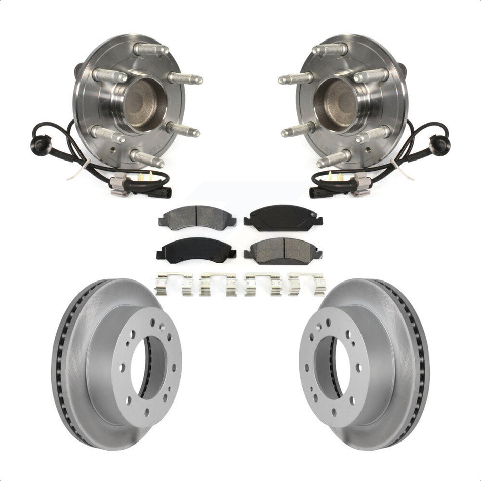 Front Hub Bearing Assembly With Coated Disc Brake Rotors And Semi-Metallic Pads Kit For 2018-2019 Chevrolet Suburban RWD 8 Lug Wheels KBB-104377 by Transit Auto