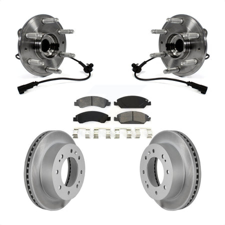 Front Hub Bearing Assembly With Coated Disc Brake Rotors And Semi-Metallic Pads Kit For Chevrolet Suburban 4WD KBB-104379 by Transit Auto