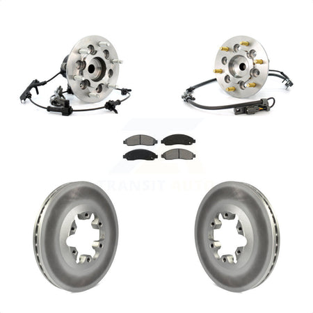 Front Hub Bearing Assembly With Coated Disc Brake Rotors And Semi-Metallic Pads Kit For 2007-2008 Isuzu i-370 RWD Sport Chassis Package (ZQ8) KBB-104395 by Transit Auto