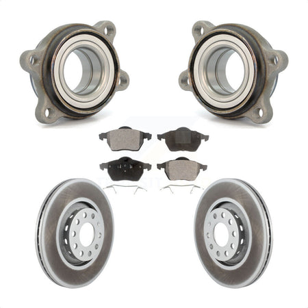 Front Hub Bearing Assembly With Coated Disc Brake Rotors And Ceramic Pads Kit For Audi A4 Quattro A6 S4 S6 KBB-104404 by Transit Auto