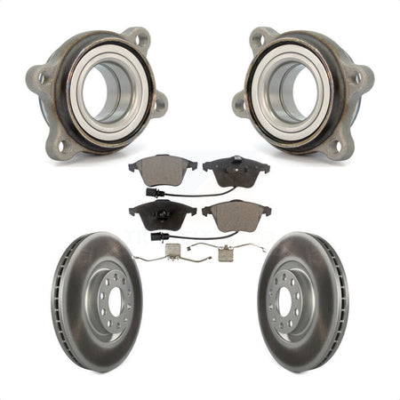 Front Hub Bearing Assembly With Coated Disc Brake Rotors And Ceramic Pads Kit For Audi A4 Quattro KBB-104407 by Transit Auto