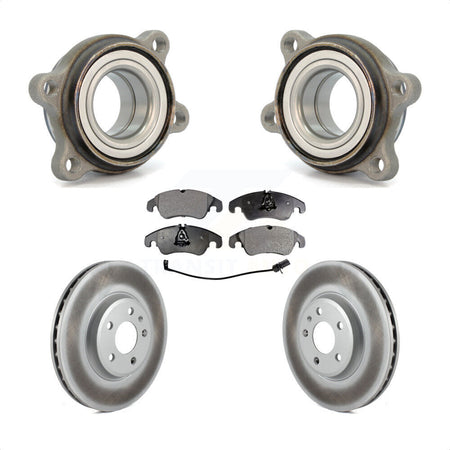 Front Hub Bearing Assembly With Coated Disc Brake Rotors And Ceramic Pads Kit For 2009 Audi A4 Sedan 85mm Pilot Diameter KBB-104411 by Transit Auto