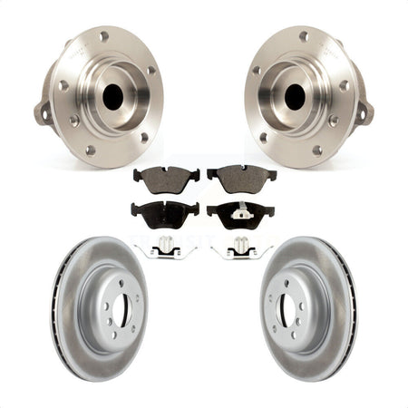 Front Hub Bearing Assembly With Coated Disc Brake Rotors And Ceramic Pads Kit For 2011 BMW 528i Without Performance Brakes 330mm Diameter Rotor KBB-104504 by Transit Auto