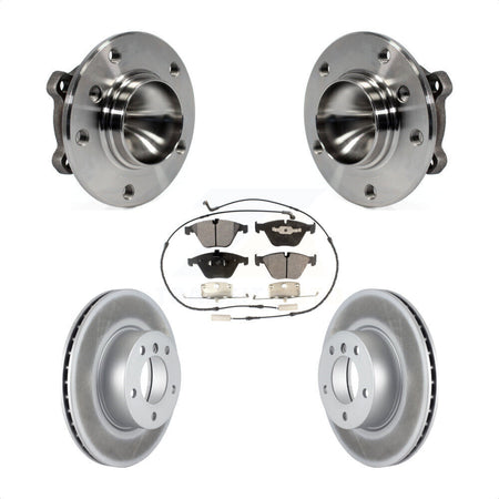 Front Hub Bearing Assembly With Coated Disc Brake Rotors And Ceramic Pads Kit For 2007 BMW 323i 312mm Diameter Rotor KBB-104562 by Transit Auto