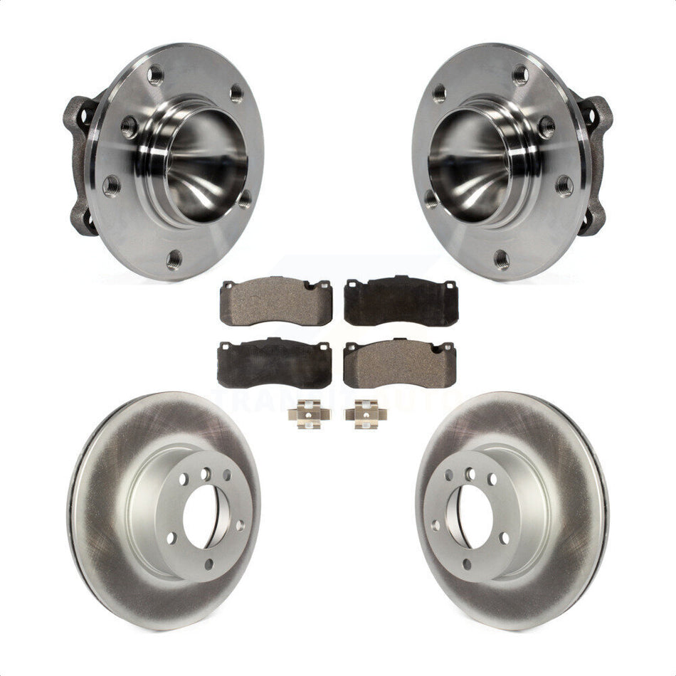 Front Hub Bearing Assembly With Coated Disc Brake Rotors And Ceramic Pads Kit For 2012 BMW 328i 3.0L 340mm Diameter Rotor KBB-104564 by Transit Auto