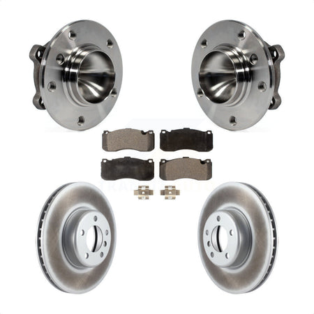 Front Hub Bearing Assembly With Coated Disc Brake Rotors And Ceramic Pads Kit For 2013 BMW 328i 3.0L 340mm Diameter Rotor KBB-104567 by Transit Auto