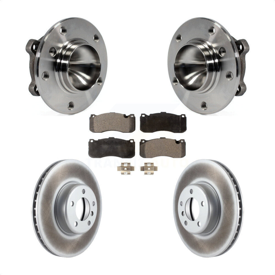Front Hub Bearing Assembly With Coated Disc Brake Rotors And Ceramic Pads Kit For 2013 BMW 328i 3.0L 340mm Diameter Rotor KBB-104567 by Transit Auto