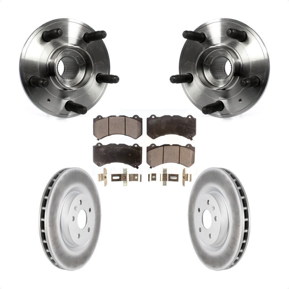 Front Hub Bearing Assembly With Coated Disc Brake Rotors And Ceramic Pads Kit For 2014 Chevrolet Camaro ZL1 KBB-104617 by Transit Auto