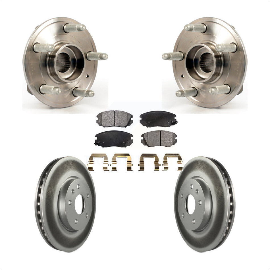 Front Hub Bearing Assembly With Coated Disc Brake Rotors And Ceramic Pads Kit For 2018-2019 Chevrolet Impala KBB-104620 by Transit Auto