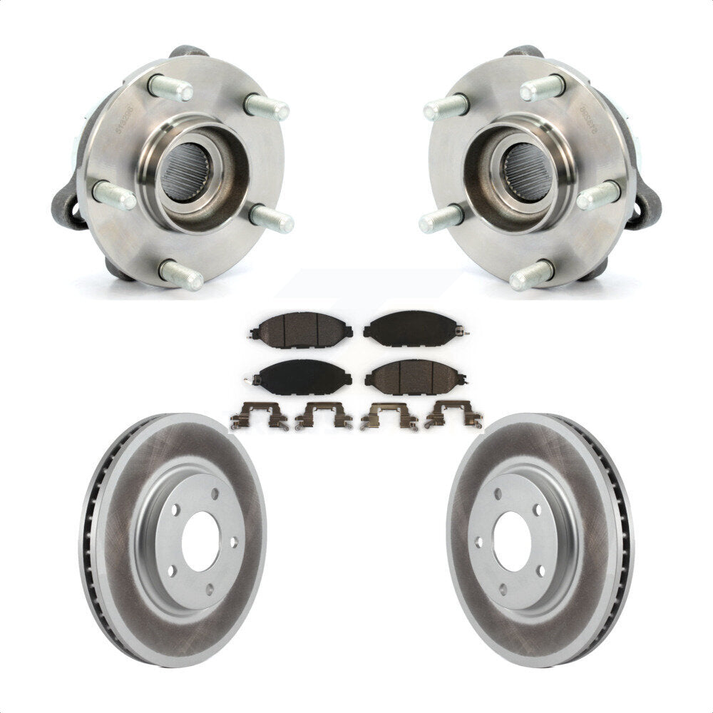 Front Hub Bearing Assembly With Coated Disc Brake Rotors And Ceramic Pads Kit For 2016 Nissan Pathfinder From 11 15 KBB-104639 by Transit Auto