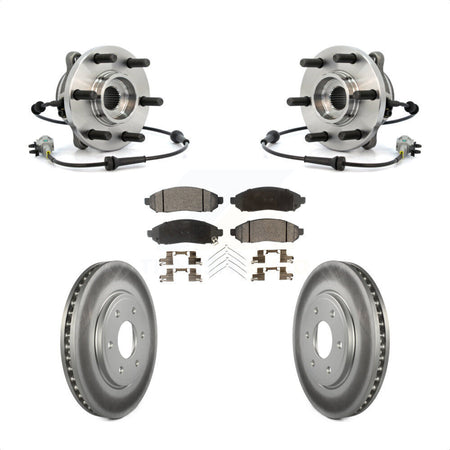 Front Hub Bearing Assembly With Coated Disc Brake Rotors And Ceramic Pads Kit For Nissan Frontier 4WD with 2.5L KBB-104793 by Transit Auto