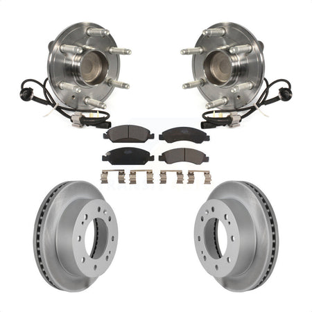 Front Hub Bearing Assembly With Coated Disc Brake Rotors And Ceramic Pads Kit For 2018-2019 Chevrolet Suburban RWD 8 Lug Wheels KBB-104878 by Transit Auto