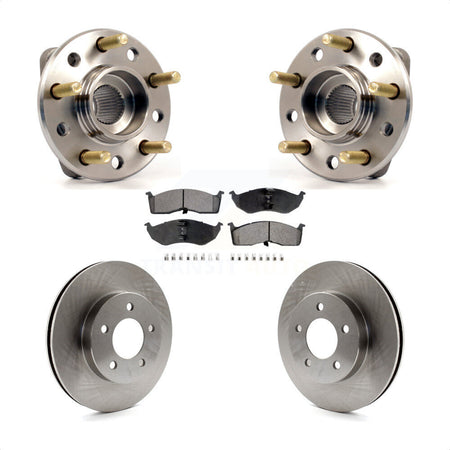 Front Hub Bearing Assembly With Disc Brake Rotors And Semi-Metallic Pads Kit For Chrysler Dodge Intrepid Concorde LHS Eagle Vision New Yorker KBB-104944 by Transit Auto