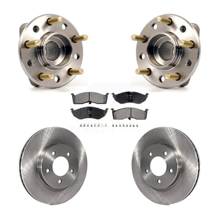 Front Hub Bearing Assembly With Disc Brake Rotors And Semi-Metallic Pads Kit For Chrysler Dodge Intrepid 300M Concorde LHS KBB-104945 by Transit Auto