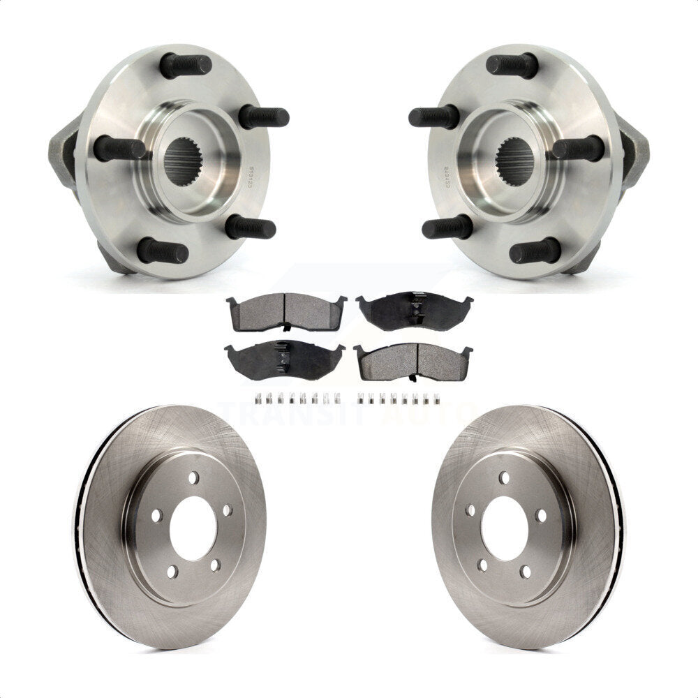 Front Hub Bearing Assembly With Disc Brake Rotors And Semi-Metallic Pads Kit For Dodge Grand Caravan Chrysler Town & Country Plymouth Voyager Prowler KBB-104966 by Transit Auto