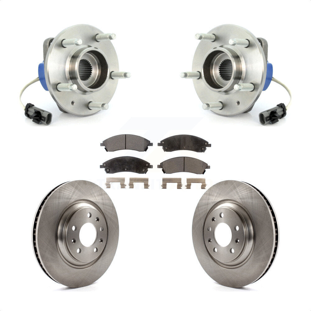 Front Hub Bearing Assembly With Disc Brake Rotors And Semi-Metallic Pads Kit For Cadillac STS AWD KBB-105074 by Transit Auto