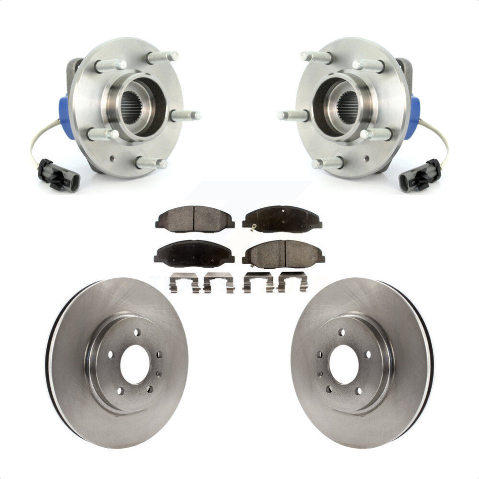 Front Hub Bearing Assembly Brake Rotor Pads Kit For 2009-2010 Cadillac STS AWD With 316mm Diameter Performance Brakes or Base KBB-105075 by Transit Auto