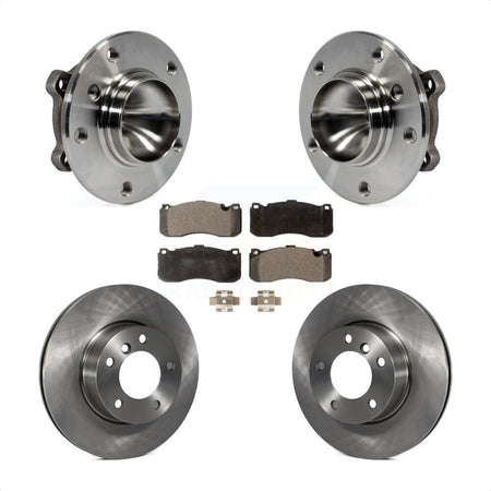 Front Hub Bearing Assembly With Disc Brake Rotors And Semi-Metallic Pads Kit For 2006-2007 BMW 323i 338mm Diameter Rotor KBB-105090 by Transit Auto