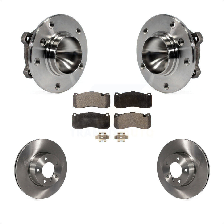 Front Hub Bearing Assembly With Disc Brake Rotors And Semi-Metallic Pads Kit For 2012 BMW 328i 3.0L 340mm Diameter Rotor KBB-105094 by Transit Auto