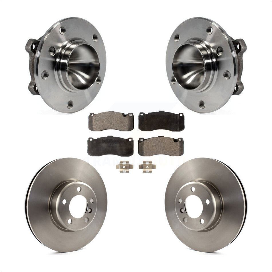 Front Hub Bearing Assembly With Disc Brake Rotors And Semi-Metallic Pads Kit For 2013 BMW 328i 3.0L 340mm Diameter Rotor KBB-105097 by Transit Auto