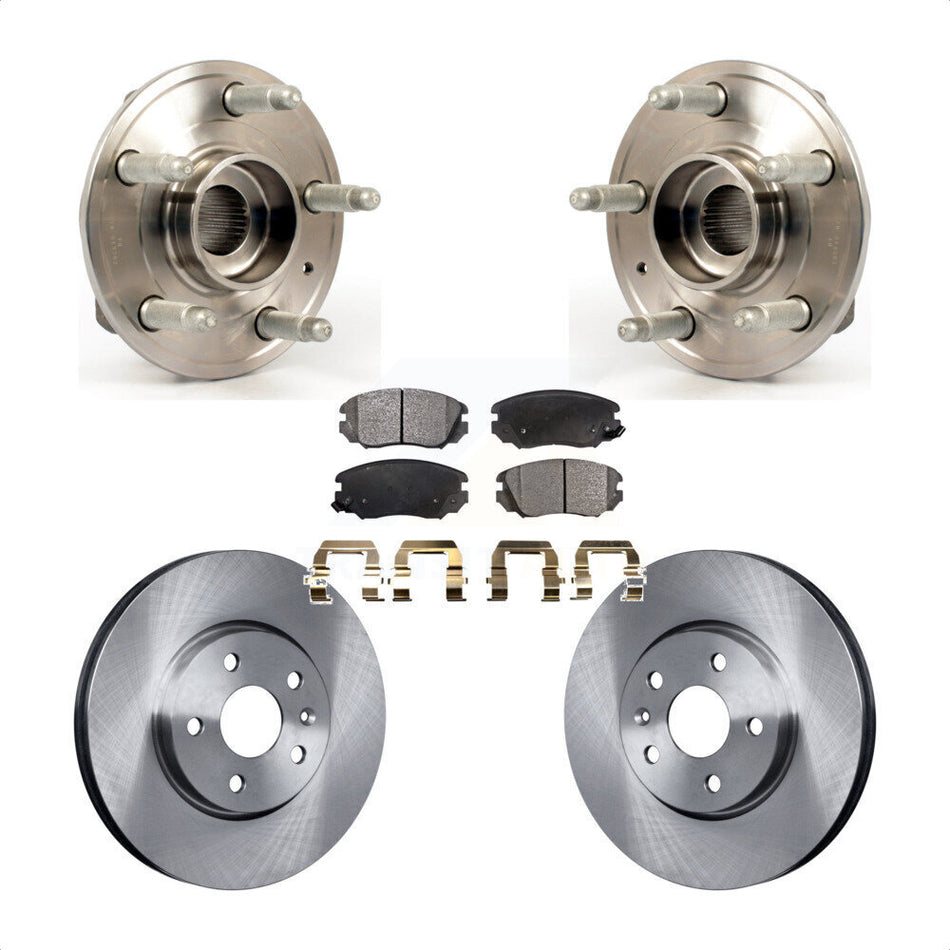 Front Hub Bearing Assembly With Disc Brake Rotors And Semi-Metallic Pads Kit For 2018-2019 Chevrolet Impala KBB-105151 by Transit Auto