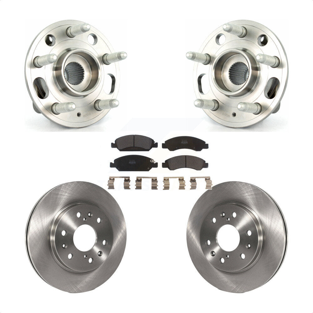 Front Hub Bearing Assembly With Disc Brake Rotors And Semi-Metallic Pads Kit For Cadillac XTS 6 Lug Wheels Heavy Duty Brakes KBB-105159 by Transit Auto