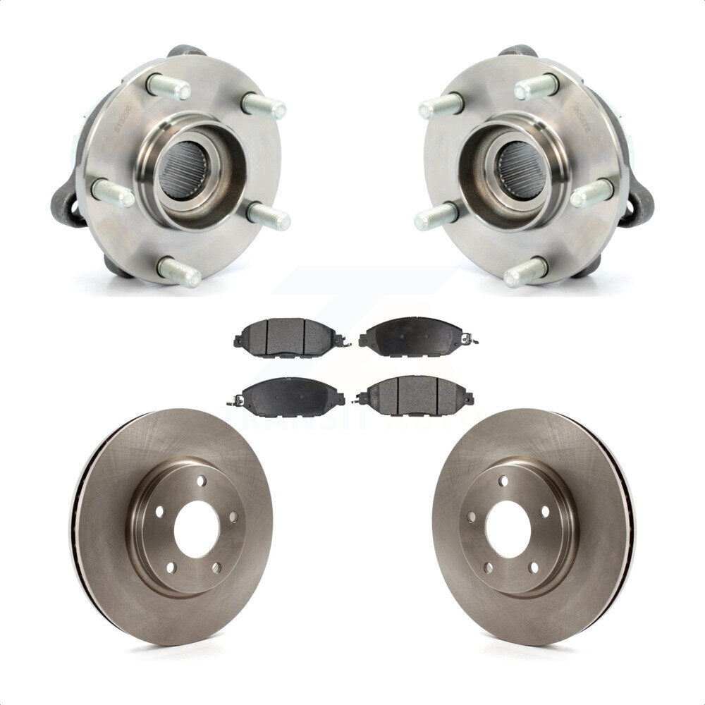 Front Hub Bearing Assembly With Disc Brake Rotors And Semi-Metallic Pads Kit For 2016 Nissan Pathfinder From 11 15 KBB-105173 by Transit Auto