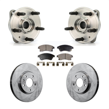 Front Hub Bearing Assembly With Disc Brake Rotors And Semi-Metallic Pads Kit For 2014-2015 Chevrolet Cruze DIESEL engine 15" Factory Wheels KBB-105204 by Transit Auto
