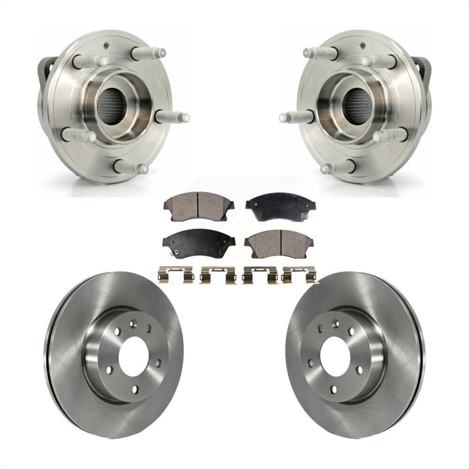 Front Hub Bearing Assembly With Disc Brake Rotors And Semi-Metallic Pads Kit For Cadillac ATS 300mm Diameter Rotor KBB-105208 by Transit Auto