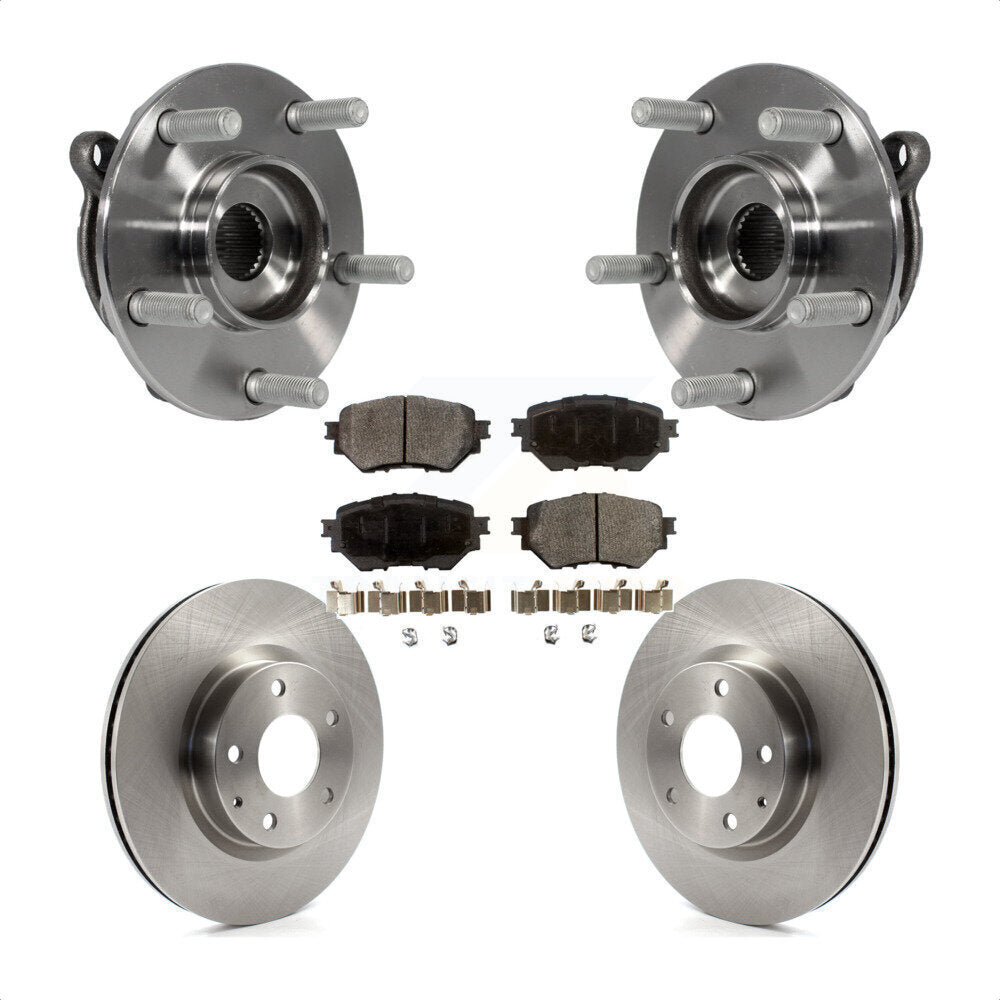 Front Hub Bearing Assembly With Disc Brake Rotors And Semi-Metallic Pads Kit For Mazda 3 Sport Vehicles Manufactured In Mexico 2.5L KBB-105252 by Transit Auto