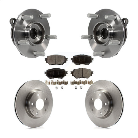 Front Hub Bearing Assembly With Disc Brake Rotors And Semi-Metallic Pads Kit For Mazda 3 Sport Vehicles Manufactured In Mexico 2.5L KBB-105252 by Transit Auto