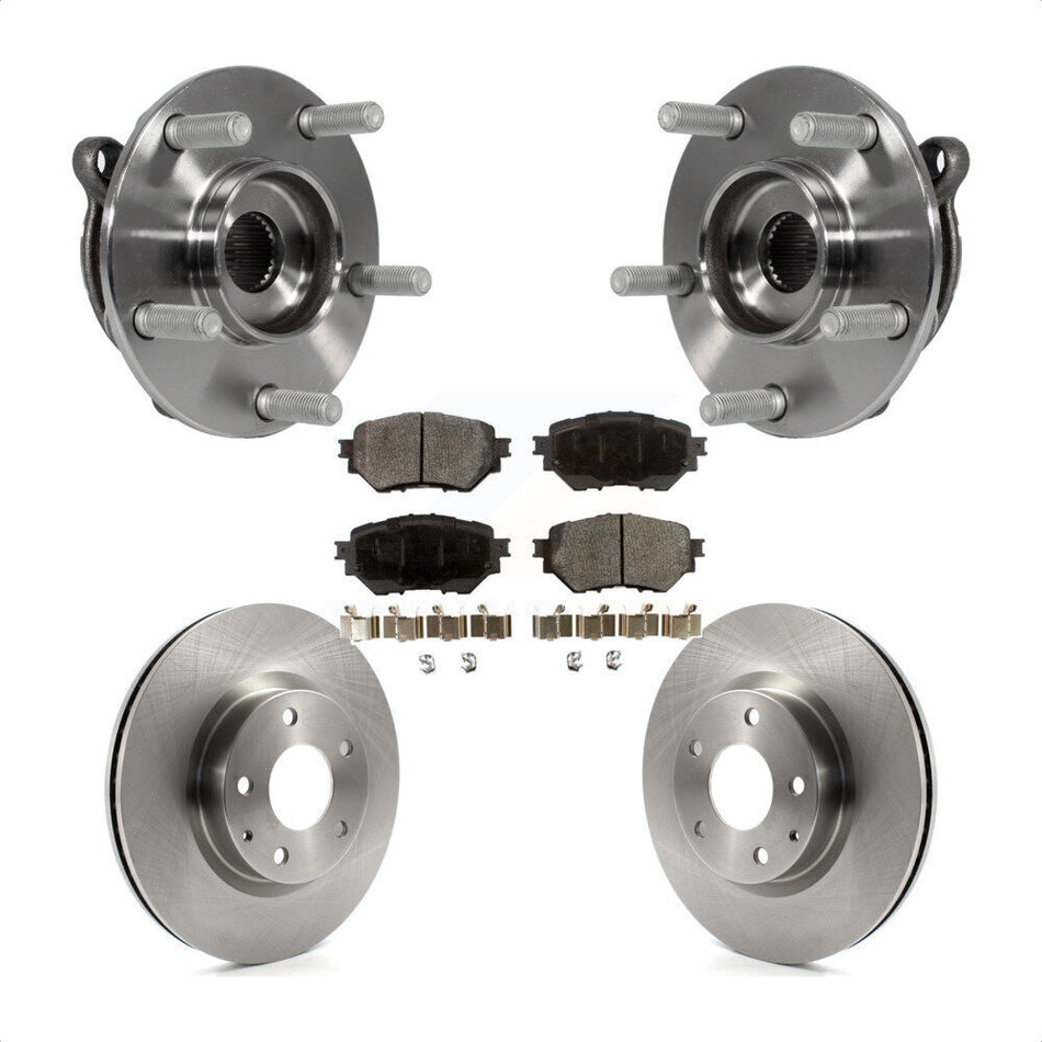 Front Hub Bearing Assembly With Disc Brake Rotors And Semi-Metallic Pads Kit For Mazda 3 Sport Vehicles Manufactured In Mexico 2.5L KBB-105252 by Transit Auto