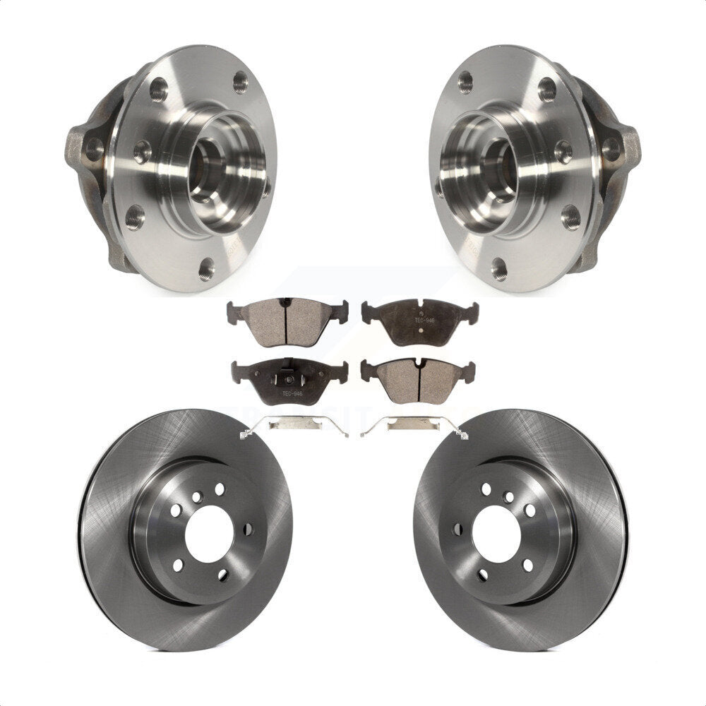 Front Hub Bearing Assembly With Disc Brake Rotors And Semi-Metallic Pads Kit For 2010 BMW X3 KBB-105276 by Transit Auto