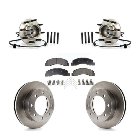 Front Hub Bearing Assembly With Disc Brake Rotors And Semi-Metallic Pads Kit For 2000 Ford Excursion 4WD To 03 22 99 KBB-105295 by Transit Auto