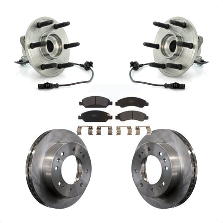 Front Hub Bearing Assembly With Disc Brake Rotors And Semi-Metallic Pads Kit For 2011 Chevrolet Silverado 1500 Hybrid with 4WD KBB-105391 by Transit Auto