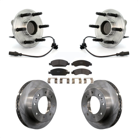 Front Hub Bearing Assembly With Disc Brake Rotors And Semi-Metallic Pads Kit For 2011 Chevrolet Silverado 1500 Hybrid with RWD KBB-105396 by Transit Auto