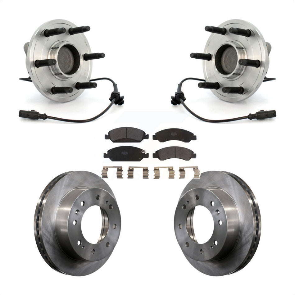 Front Hub Bearing Assembly With Disc Brake Rotors And Semi-Metallic Pads Kit For 2011 Chevrolet Silverado 1500 Hybrid with RWD KBB-105396 by Transit Auto